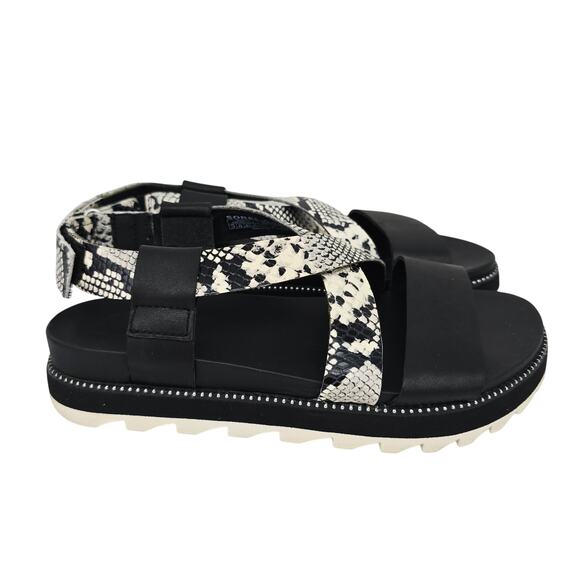 Sorel Snakeskin Criss-Cross Leather Sandals 7.5 - Picture 1 of 6